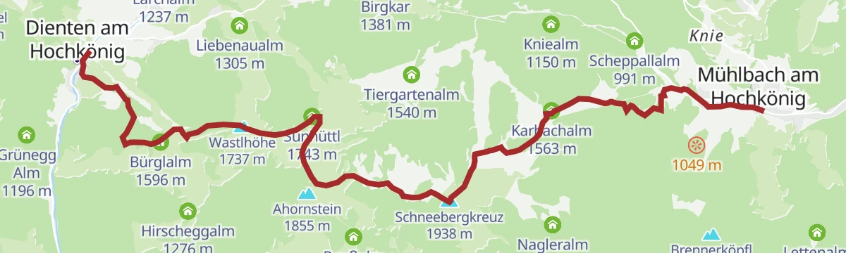 Route map: PINZGA HATSCHA Etappe 7 (von Mühlbach nach Dienten)